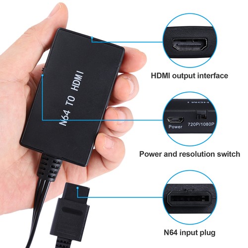 N64 To HDMI Adapter Converter + HD Cable For Nintendo 64 Gamecube Super NES SNES - Picture 10 of 12