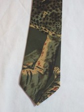 Men's Tie Sonata Dark Forest Gree Black Tiger Polyester