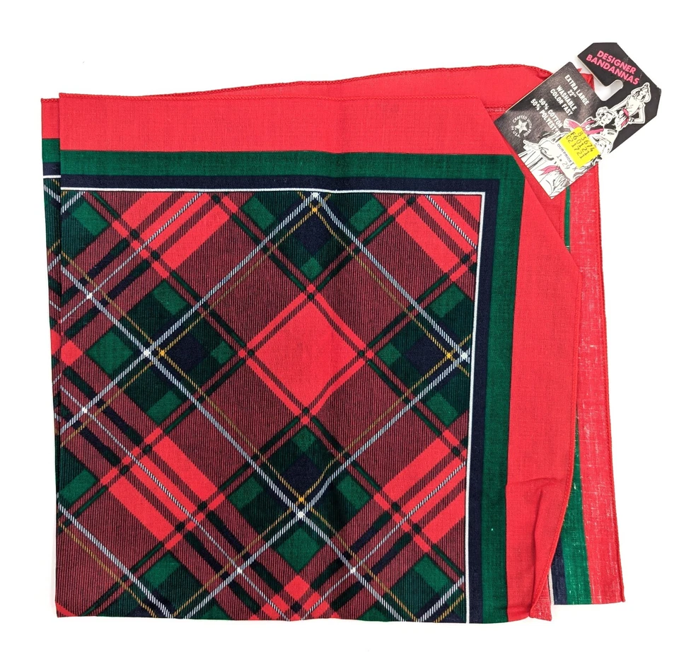 ¡NUEVO CON ETIQUETAS! Pañuelo de Navidad Hav-A-Hank vintage 22" x 22", hecho en EE. UU., algodón/poliéster Foto 4 de 4