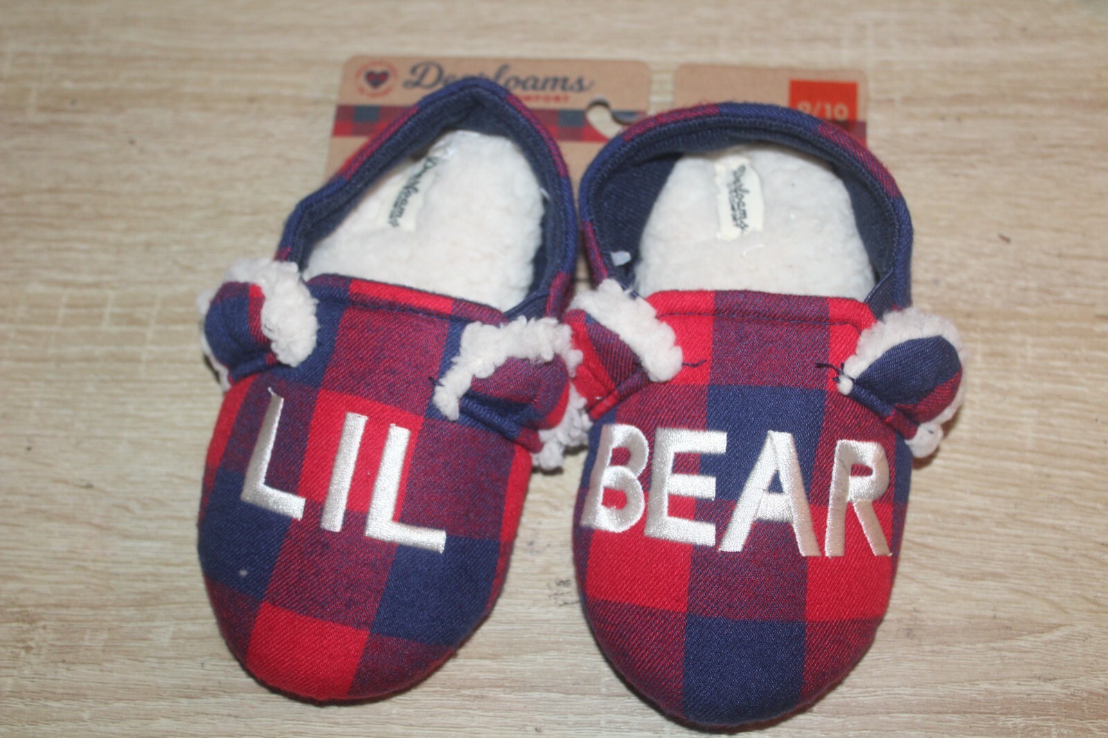 Dearfoams Cozy Comfort 2 Pack Kids Unisex Slip On Memory Foam Slippers Size 9/10