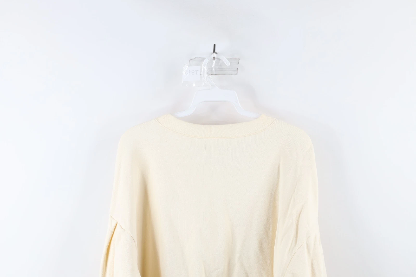 OFF WHITE Felpa girocollo Madewell donna taglia XL bianca tessuto spugna francese panna