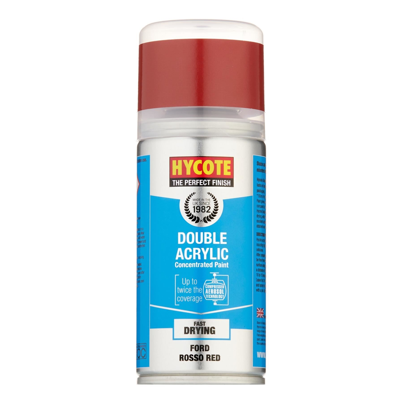 Hycote Colour Spray Paint Aerosol XDFD512 Ford Rosso Red 150mL Fast Drying