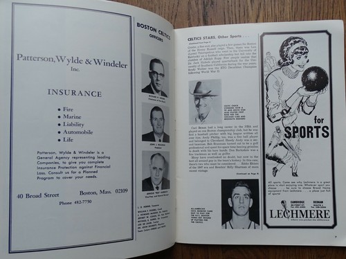 November 22 1968 Boston Doubleheader Program Knicks-Bulls Celtics-Suns - Picture 8 of 8