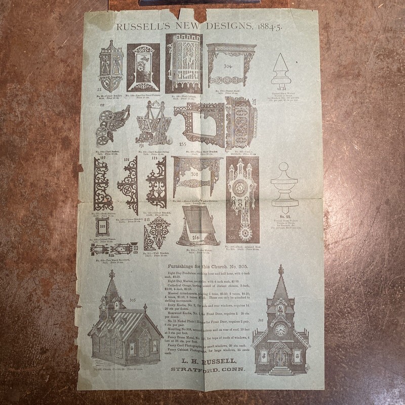 Antique Advertisement For L.H. Russell New Designs Miniature Woodworking 1884-85
