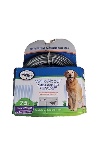 Four Paws Heavy Weight Tie-Out Cable for Dogs, Silver 10ft