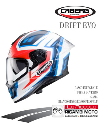 Caberg Full-Face Drift Evo Fiber Gama Matt White/Red Fluo/Blue L 59-60