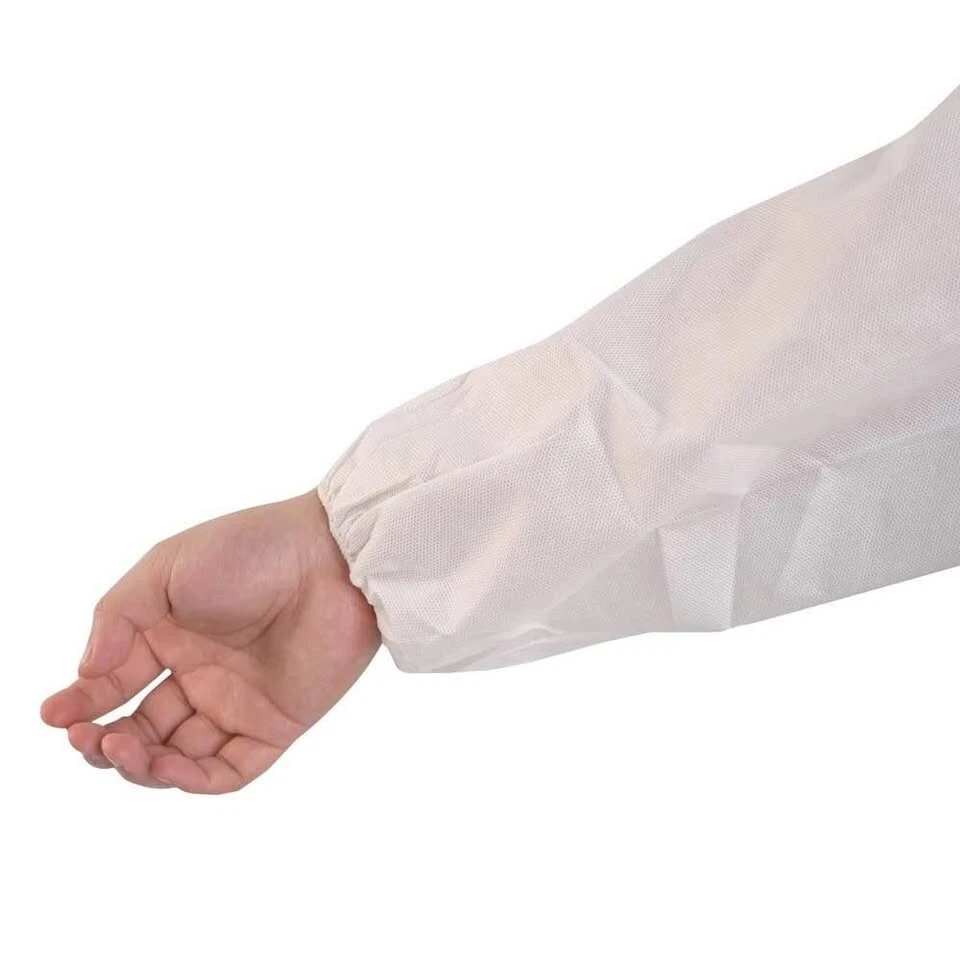 10pk Disposable Protective Coverall Suit with Hood, Liquid Resistant - White image 3