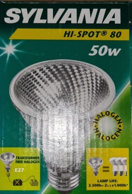 TOP *** SYLVANIA Halogenlampe Hi-Spot 80 E27 230V 50W *** 25° *** NEU ***
