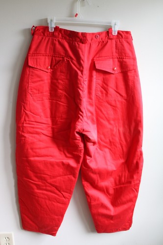 Vtg World Famous M Red Insulated Hunting Pants Deadstock - Picture 5 of 10