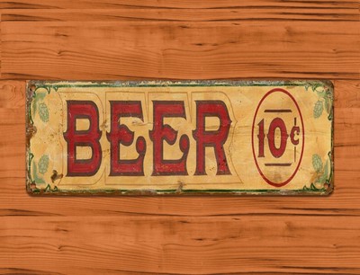 TIN SIGN Beer 10 Cents/" Beer Mancave Wall Decor