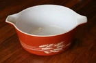 Vintage Pyrex Autumn Harvest Wheat #475 Cinderella Mixing Bowl
