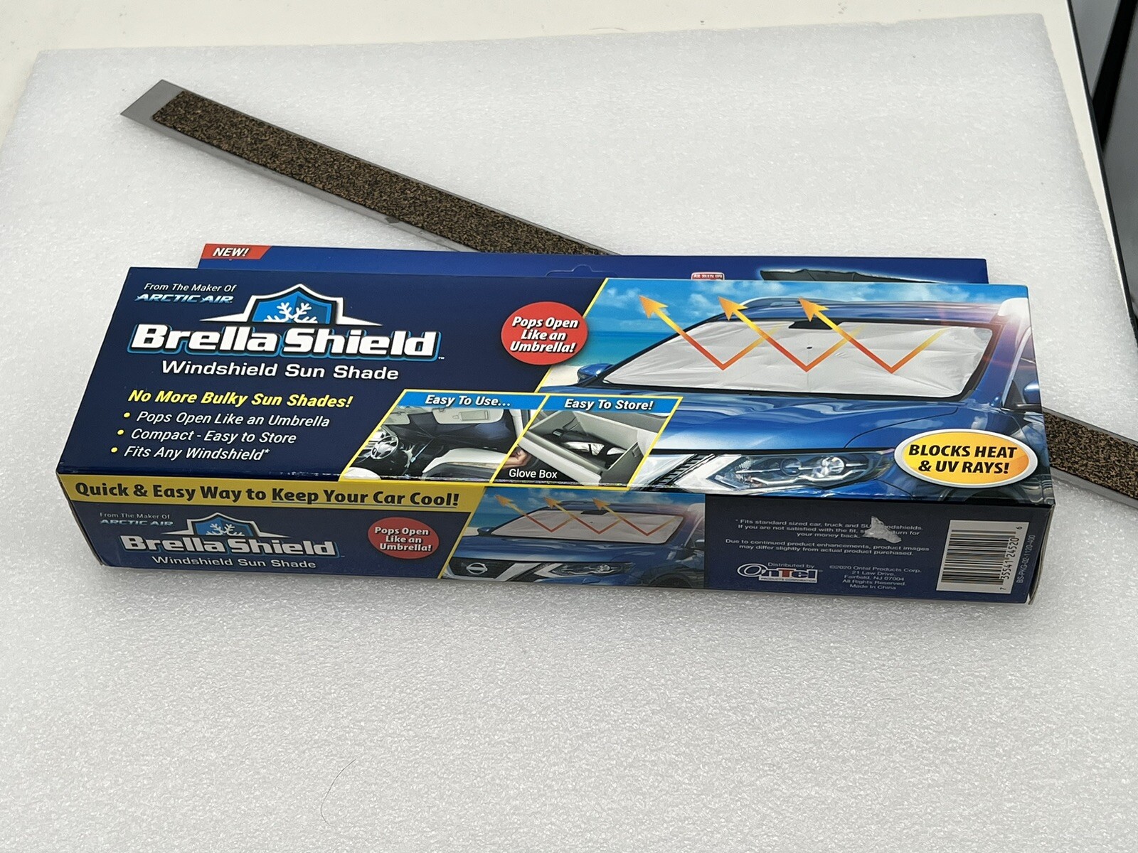 Ontel Brella Shield Car Windshield Sun Shade Umbrella 31" x 57" Large Black NIB eBay