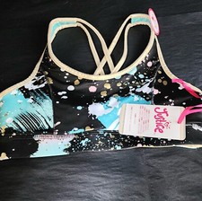 JUSTICE Girls Metallic Reversible FOIL Athletic Sports Bra Top Active Wear Sz 10