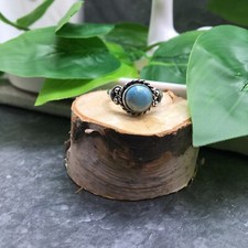 Larimar Handmade Gemstone Ring 925 Silver Plated New Free Ship Size 6 New 5264