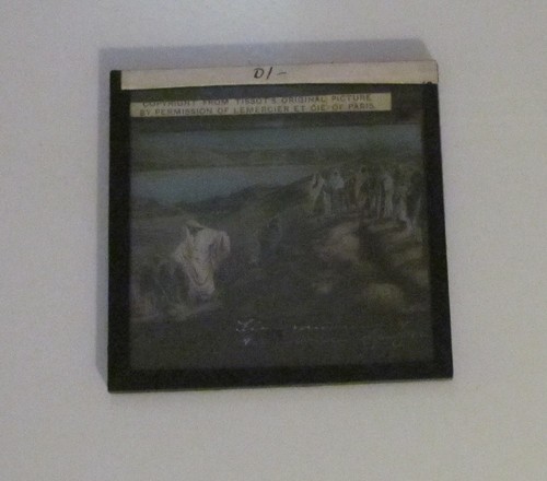 Linterna Mágica de Vidrio Diapositiva ENVÍO DE LOS DOCE C1890 DIBUJO RELIGIOSO - Imagen 2 de 2