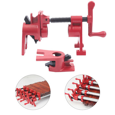 (4 Pack) 3/4'' Wood Gluing Pipe Clamp Set Heavy Duty PRO Woodworking Cast Iron