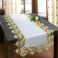 Spitzen -TISCHLÄUFER - Weihnachten - Advent - Silber/Gold - 40X100Cm - Sehr Edel