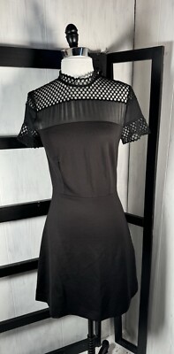 Sandro Paris Lace Mesh Upper Black A-Line Knee Length Dress, Size 1/XS, Wow, NEW
