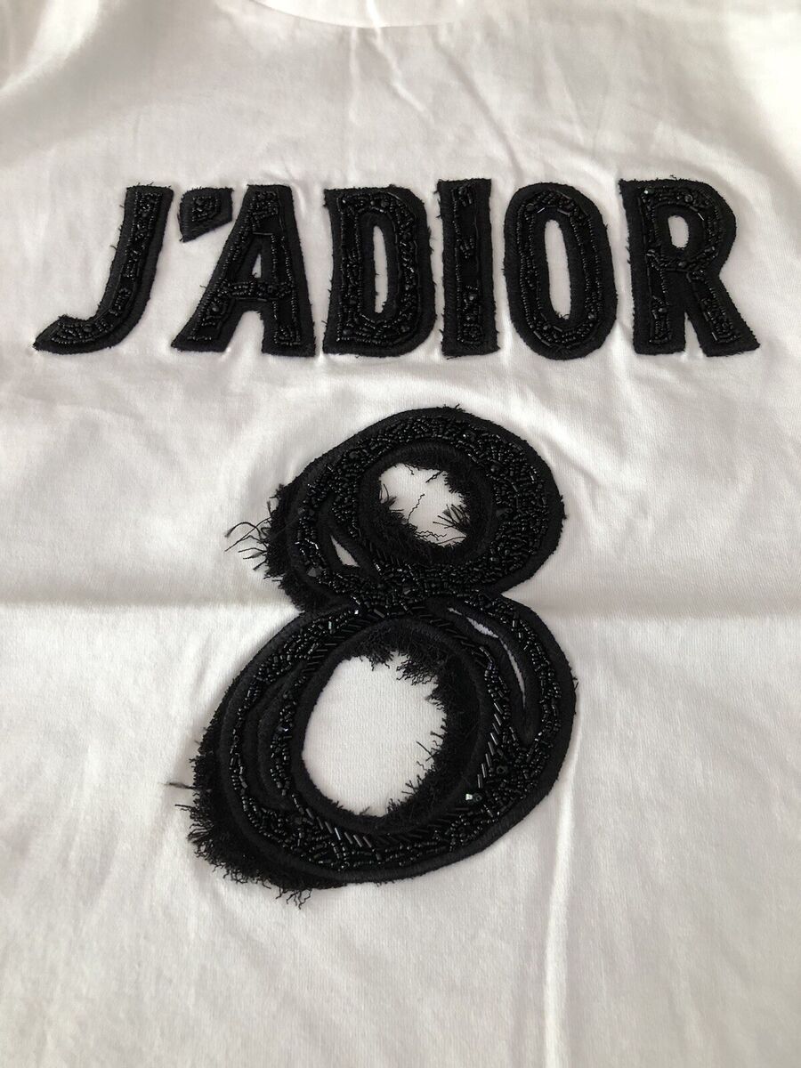 Christian Dior J'ADIOR Embellished Logo Tee Shirt Top Large Christian Dior J'ADIOR Embellished Logo Tee Shirt Top Large