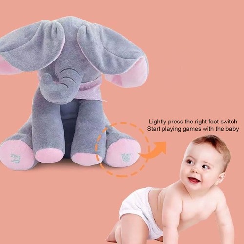 Singing Baby Talking Toys Peek-a-boo Elephant Plush Toy Doll Soft Stuffed Animal - Picture 8 of 13