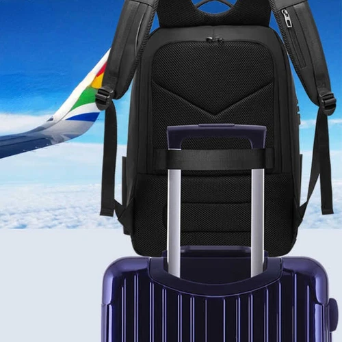 Mochilas antirrobo antirrobo para computadora portátil de 17 pulgadas con carga USB para hombres de negocios escuela bolsa de viaje - Imagen 11 de 17