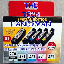 5-PACK CANON GENUINE 270XL BLACK 271 COLOR INK NO RETAIL BOX MG5720 MG5722