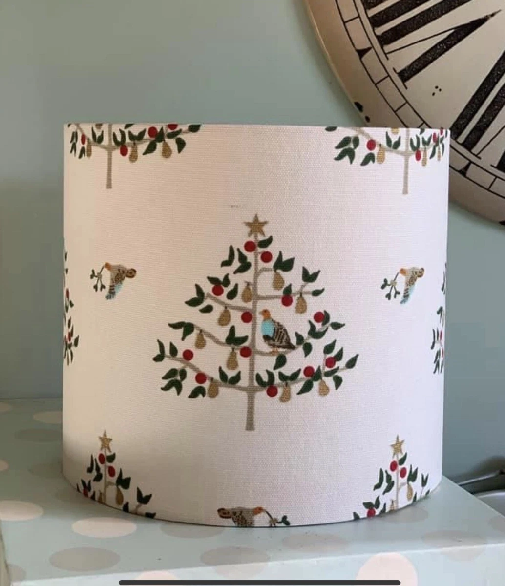 Christmas Lamp Shade Sophie Allport Fabric Partridge Birds Pear Trees Lampshade