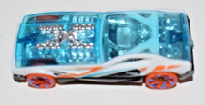HOT WHEELS N4013 BYE FOCAL II WHITE & BLUE 1:64 DIECAST ORANGE WHEELS