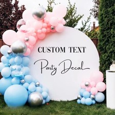 Custom Birthday Decal | Personalized Balloon Arch Sticker, Birthday Backdrop,