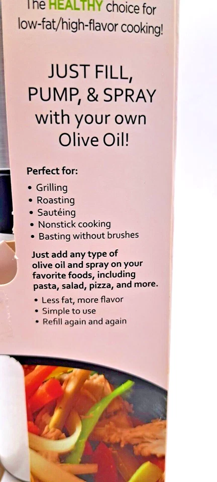MISTO Gourmet Olive Oil Sprayer 3.2 oz #5061116  Silver NON Aerosol BPA Free NIB - Image 3 of 4