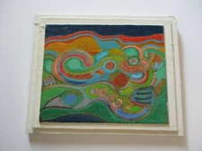 MID CENTURY MODERN PAINTING ABSTRACT EXPRESSIONISM MODERNISM VINTAGE SURREALISM