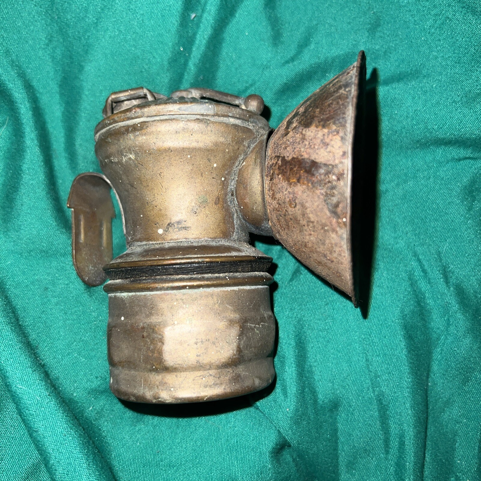 Vintage US AutoLite Universal Lamp Co. Coal Miner Brass Headlamp Light