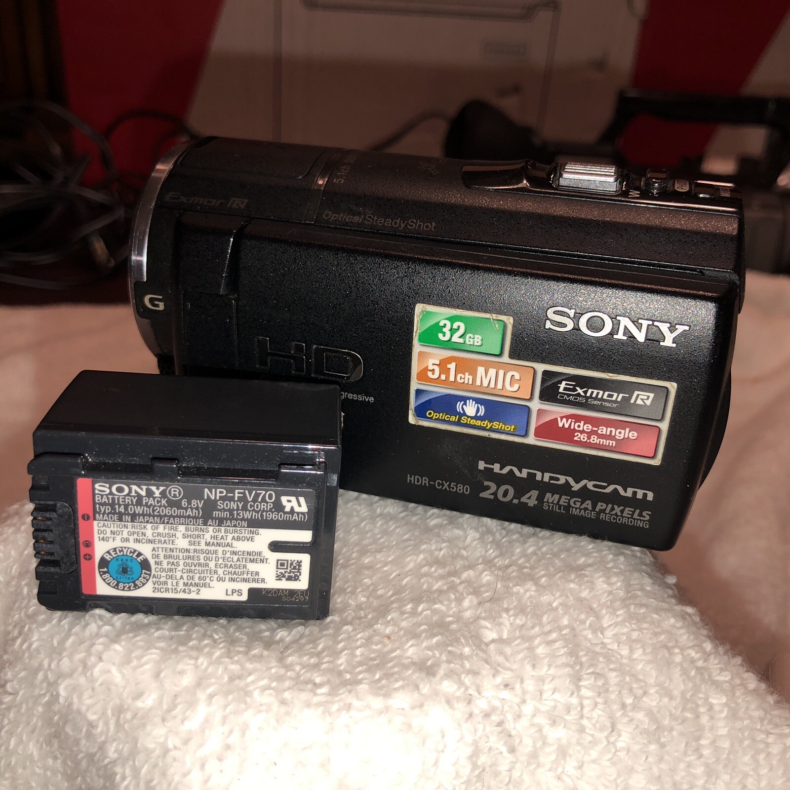 Sony Handycam HDR-CX580 Digital Camcorder 1080P Video SteadyShot #8818 Tested!