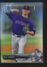 2017 Bowman Draft Chrome Refractor #BDC-104  Will Gaddis 1st Bowman Rockies