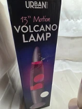 Urban Shop 13” Motion Volcano Lava Lamp Colorful Pink Wax Liquid Aluminum Base