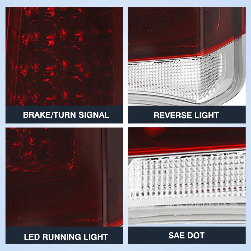 Для 2015-2023 Chrysler 300 полный светодиодный задний фонарь красный дым тормоз лампа пара LH + RH - Изображение 3 из 4