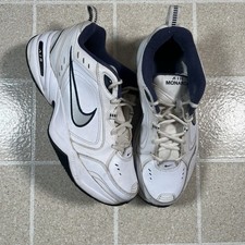 Nike Air Monarch IV 415445-102 White Blue Athletic Shoes Men Size 10