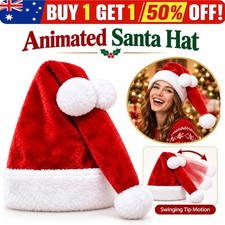 Merry Christmas Dancing Moving Santa Hat Funny Party Naughty Hat Xmas Kid's Gift