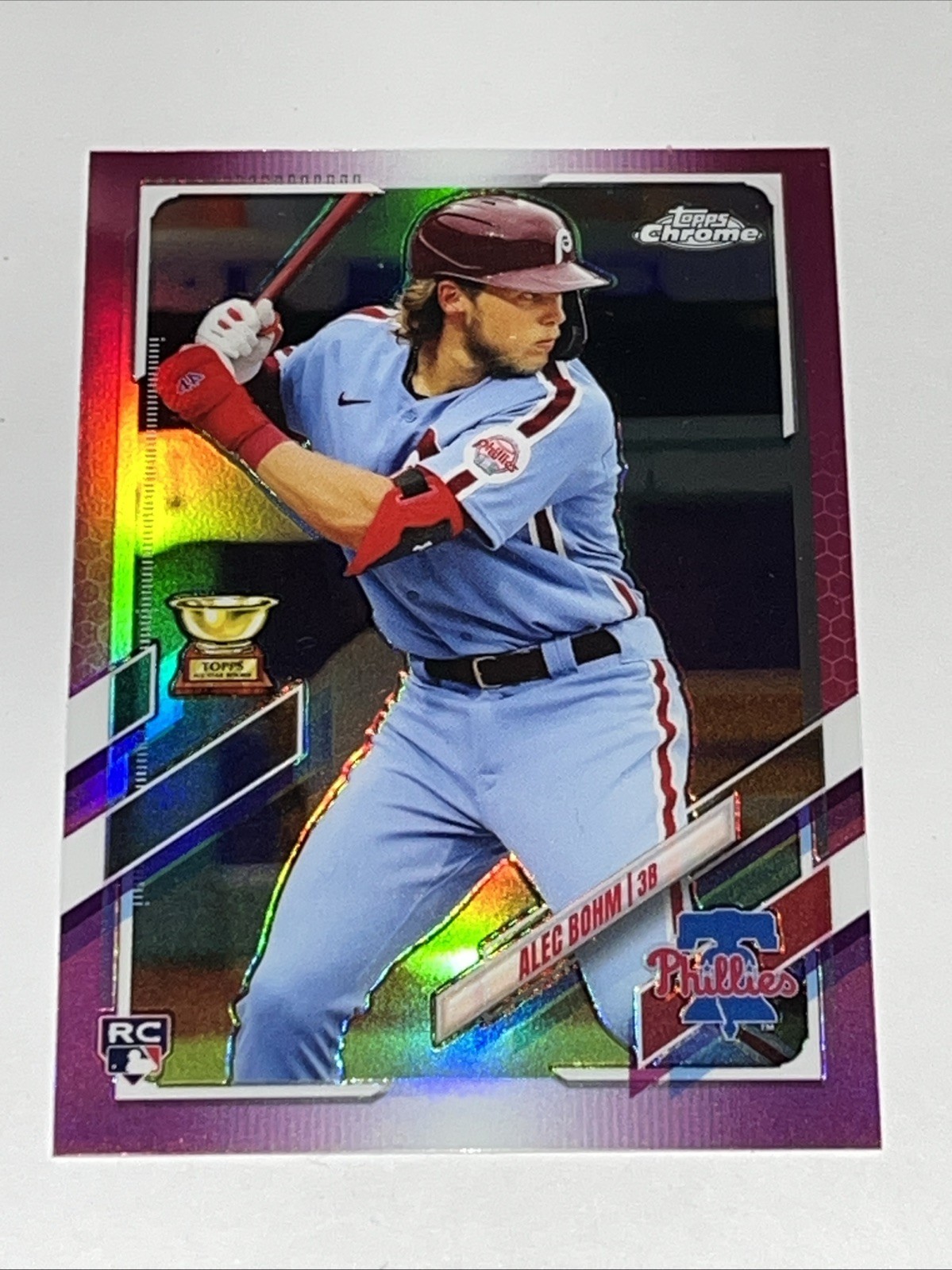 2021 Topps Chrome Alec Bohm RC Pink Refractor #119 Phillies