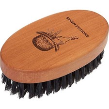 Beard Brush For Men With 100 First Cut Boar Bristles. Made in Pear Wood With