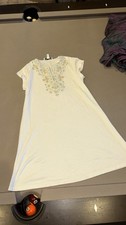 Womens Oscar de La Renta Nightgown with Embroidered Details Size Small