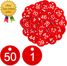 Plastic ID NumberTags with Hole Engraved round Numbered Marking Identification