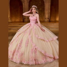 Quinceanera Dresses Girls Floral Appliques Sweetheart Neckline Off The Shoulder