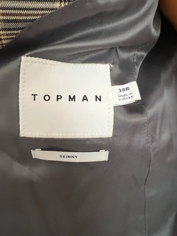 Hermoso Traje Ajustado Unisex Para Hombre Glen Cuadros Rejilla Estado Foto 4 de 4