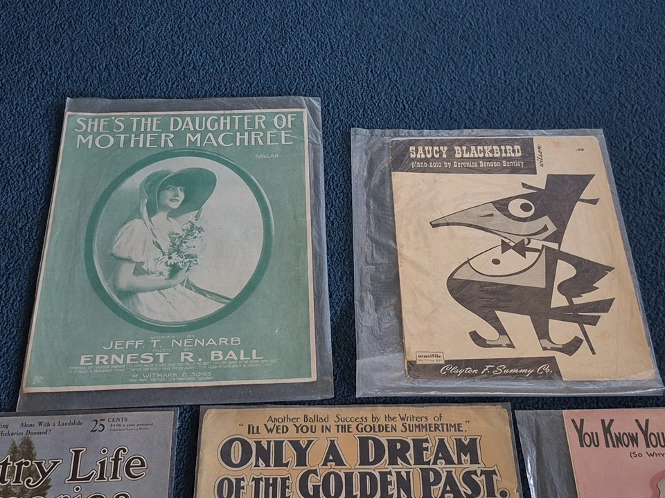 Vintage Antique Sheet Music variety Romantic Love War Songs Lot Of 10 - Image 2 of 4