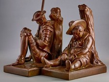 Serre-livres en BRONZE - Don Quichotte Et Sancho par Janle / Max Le Verrier