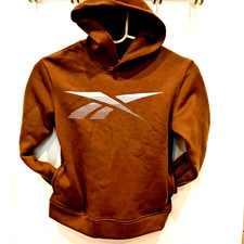 Reebok Youth 8 US Chocolate Brown Long Sleeve Pocket Pullover Hoody New  NWOT