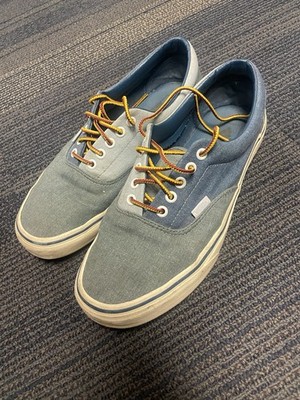 MEN'S 9.5 VANS X J CREW COLAB ERA WASHED CANVAS BLUE SNEAKERS SHOES