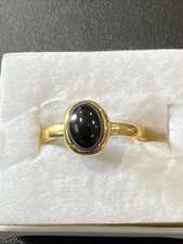 Brass Ring Size 9 Black Stone