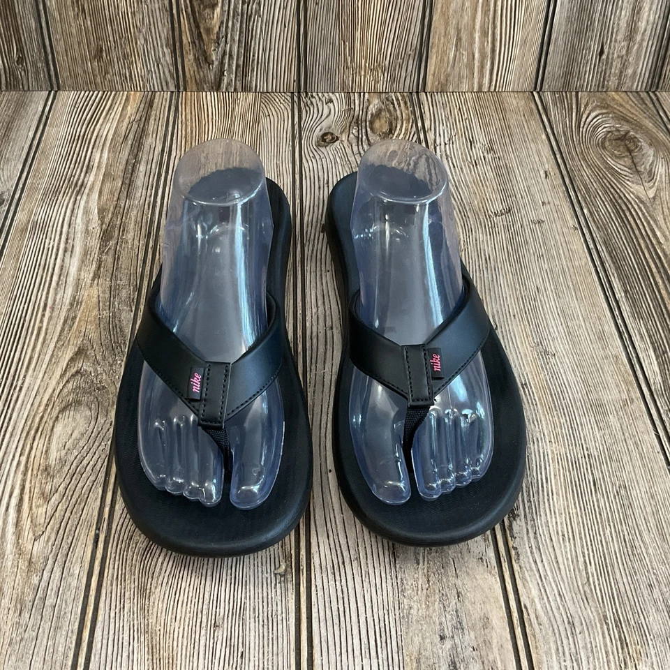 Chanclas informales Nike para mujer Bella Kai negras de goma suave talla 11 Foto 2 de 4